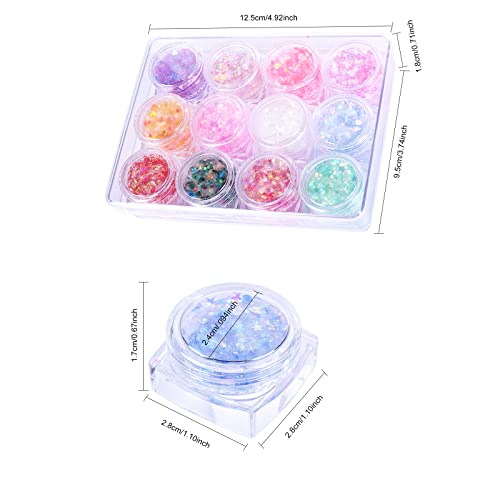 Ownest 12 Colors Holographic Chunky Glitter Gel Set
