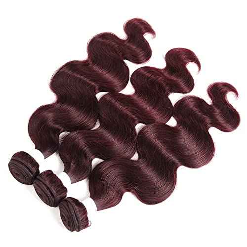 REMY HAIR Red Bundles Human Hair 99j Bundles Body Wave 20 Inch 1 Bundle Unprocessed Brazilian Virgin Hair Human Hair Bundles for Black Women