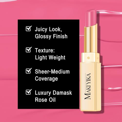 MAKI YIKA Hydrating Pink Lipstick - Glossy Finish, Long-Lasting Moisture