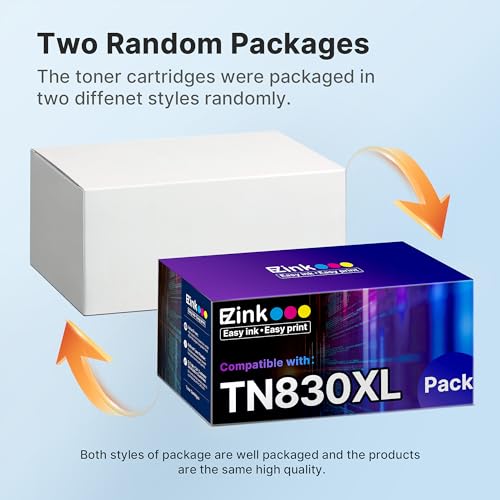 E-Z Ink TN830XL Toner Cartridge 4-Pack for Brother Printers