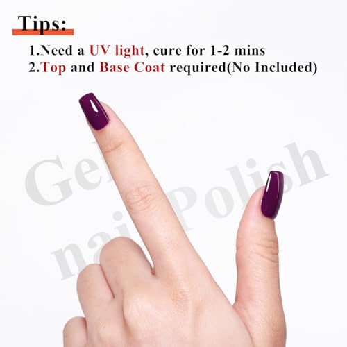 Imtiti Plum Gel Nail Polish 15ml Dark Berry Purple - Soak Off UV/LED Long Lasting Manicure