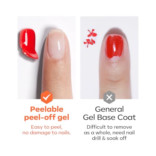 Modelones Non-UV Peel Off Base Coat for Gel Nails - Quick Dry, 10ml