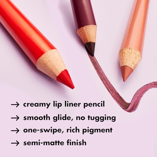 e.l.f. Cream Glide Lip Liner, Highly-Pigmented Pencil For Shaping & Sculpting Lips, Semi-Matte Finish, Vegan & Cruelty-Free, Baddest Beige