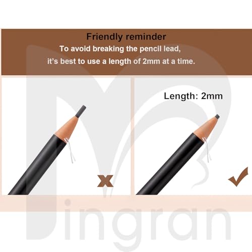 6-Pack 2mm Ultra-Thin Eyebrow Pencil with Brush Waterproof