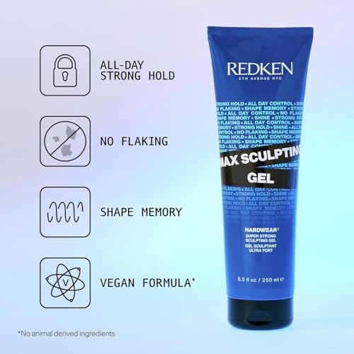 Redken Max Sculpting Gel For All Hair Types - Provides Body & High Shine Finish With Long-Lasting Shape Memory,Flake-Free Control,(Pack of 2)