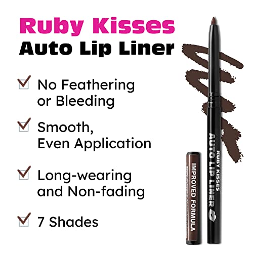 Ruby Kisses Auto Lip Liner - Dark Brown Long-Wearing