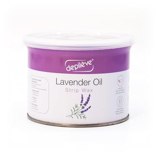 Depileve Strip Wax for Hair Removal - Lavender Rosin Wax for Sensitive Skin - Full-Body - Ideal for Delicate Areas - Moisturizing Strip - for Salon and At-Home Use - 14 oz