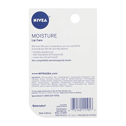 NIVEA A Kiss of Moisture Essential Lip Care, 0.17 oz, 4-Pack
