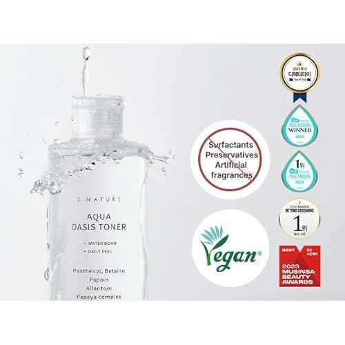 S.NATURE Aqua Oasis Toner | PHA, Soothing and Calming Skin,Hydrating, Refreshing Toner for All Skin Types, Korean Skin Care, Vegan | 300ml, 10.14 Fl Oz