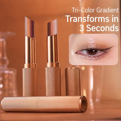 Orange 3-Color Gradient Eyeshadow Stick Waterproof Matte Shimmer Long-Lasting