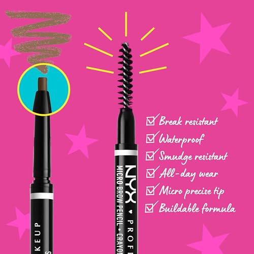 NYX Professional Micro Brow Pencil - Chocolate, Precise Retractable Eyebrow Tool