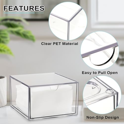 Sumnacon Clear Plastic Face Towel Holder with Drawer Storage