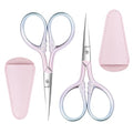Professional Stainless Steel Eyebrow Scissors for Men Women, 2 Pack with Cases
