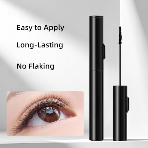 Waterproof Mascara with Tower-Shaped Brush, Includes a Comb to Smooth and Separate Lashes, Catching Tiny Eyelashes, Thickening, No Flaking, Smudge-Proof and Long Lasting, Easy to Apply, Black