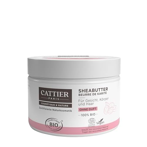 CATTIER PARIS Shea Butter 100% Organic - Unscented - Certified Natural Cosmetics - 100 g