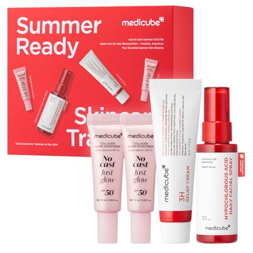 Medicube Summer Skincare Travel Kit | HOCl Spray, Relief Cream & SPF 50