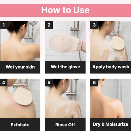 Vegan Silk Exfoliating Gloves Set (2 Pack) ? Korean Spa Body Scrubber Mitt for Dead Skin & Ingrown Hair | Gift for Smooth Glowing Skin