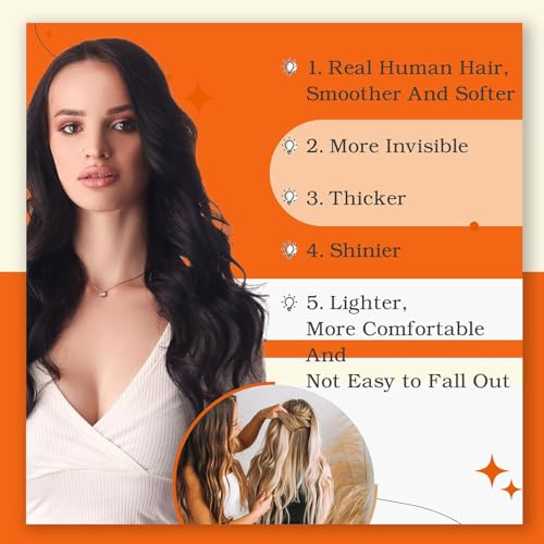 Full Shine Tape In Hair Extensions Human Hair 18 Inch 50G