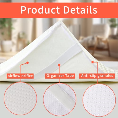 Memory Foam Lash Bed Topper - Non-Slip Massage Table Pad (73x24x2 Inch)