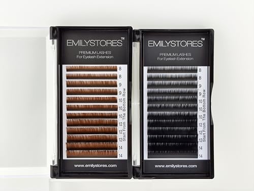 Brown Lash Extensions 0.05mm - Mixed 8-14mm Lengths