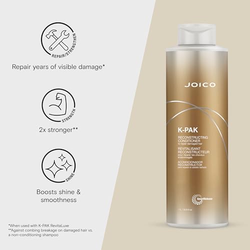 Joico K-PAK Daily Reconstructing Conditioner | For Damaged Hair | Restore Shine | Smooth & Detangle | Eliminate Static | With Keratin & Guajava Fruit Extract