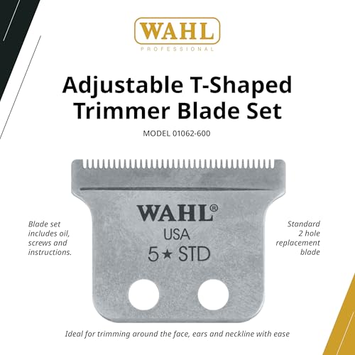 Wahl Professional Adjustable T-Shaped Trimmer Blade, Precision Replacement Blade for Detailer and Hero Trimmers
