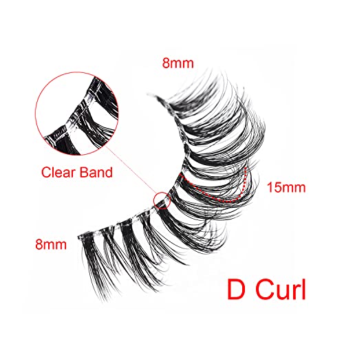 Dramatic Mink Lashes 8-15mm D Curl - 5 Pairs Reusable