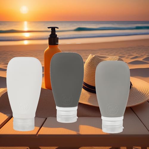 TSA Approved Travel Bottles 3oz Leak Proof Silicone 3-Pack