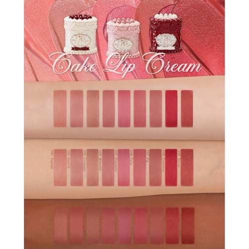 Flower Knows Strawberry Cupid Cake Lip Cream,Long Lasting Dusty Rose Matte Lipstick,Hydrating Lip Stain,Transfer & Smudge-Proof Velvet Liquid Lipstick for Girls&Women,0.17 Fl Oz(V04 Meredith)