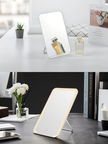 OMIRO 8x5 Portable Desk Makeup Mirror with Stand