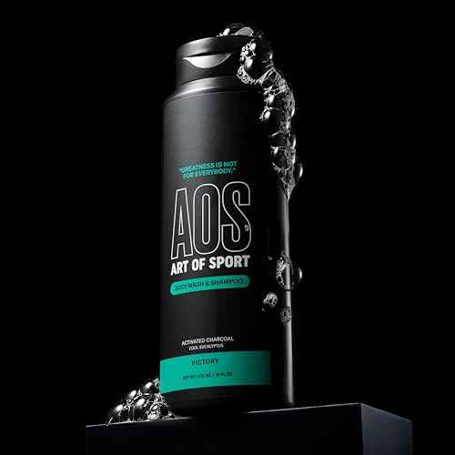 Art of Sport Men¡¯s 2-in-1 Body Wash and Shampoo with Charcoal Activated, Eucalyptus Fragrance, Made for Athletes, Victory Scent, 16 fl oz (Pack of 2)