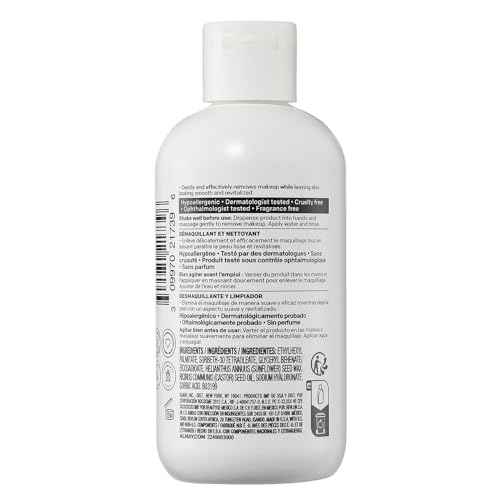 Almay Moisturizing Makeup Remover, Dermatologist Tested and Fragrance-Free, Hypoallergenic Cleanser, Removes Regular and Longwear Formulas, 4 Fl Oz (1 Pack)