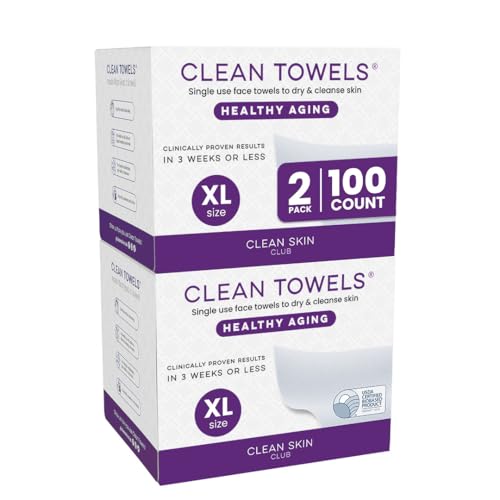 Healthy Aging Disposable Face Towels - 100 Count, Pack of 2 - Soft, Hydrating, Anti-Aging Skin Care