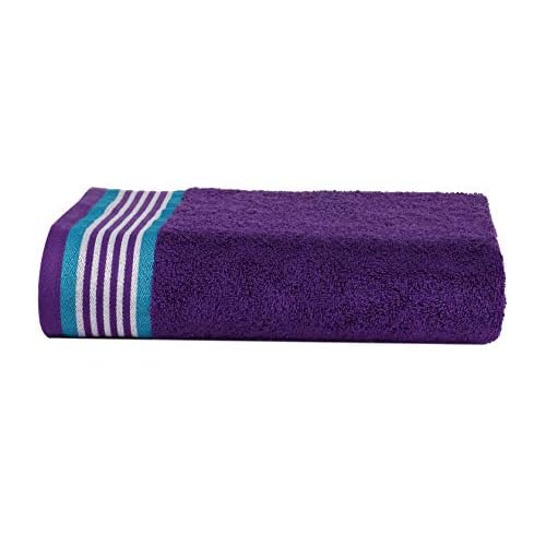 CASA COPENHAGEN Designed in Denmark 550 GSM 2 Large Bath Towels 2 Large Hand Towels 2 Washcloths, Super Soft Egyptian Cotton 6 Towels Set for Bathroom, Kitchen & Shower - Violet Indigo & Teal Green