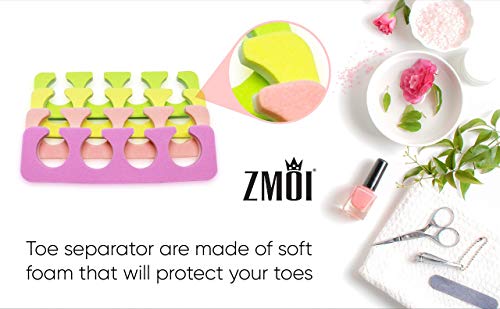 Premium Toe Separator Set - 24 Soft Foam Pedicure Tools by ZMOI