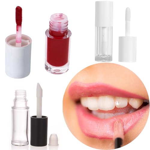 Qeuly 4 Pack 6ml Empty Lip Gloss Tubes with Wands