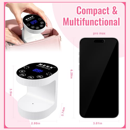 MEKK 24W Cordless UV LED Nail Lamp - White, Fast Curing Gel Nails
