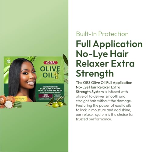 ORS Olive Oil Built-In Protection Full Application No-Lye Hair Relaxer Extra Strength (Pack of 4)