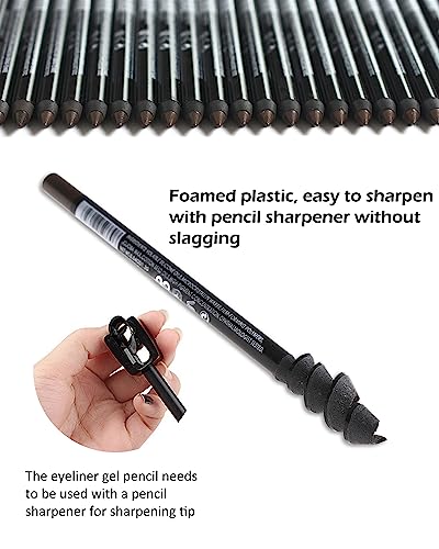 Gel Eyeliner Pencil Set - 3Pcs Waterproof Brown Liner