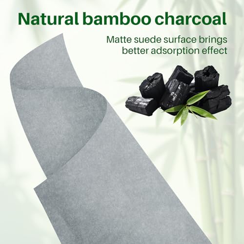 Oil Blotting Sheets 200pc with Mirror & Puff - Bamboo Charcoal