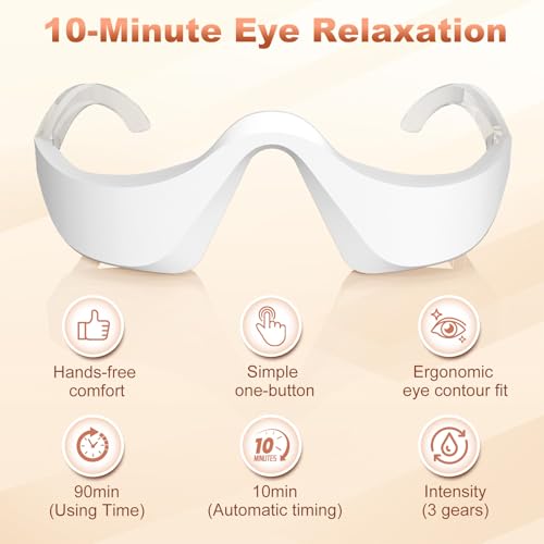 Hoakya Red Light Therapy Eye Massager for Dark Circles & Puffiness