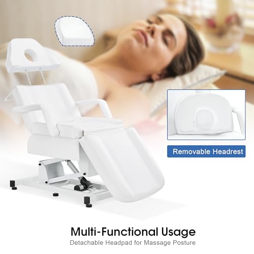 BarberPub 3-Motor Electric Facial Bed, Height-Adjustable Massage Table