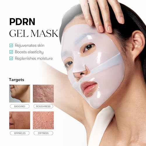 VT COSMETICS PDRN Hydrogel Mask(33gx4ea), Intensive Nourishing & Rejuvenating Overnight Mask, Skin Repair, Elasticity Boost, Hydrating & Plumping, Korean Skincare
