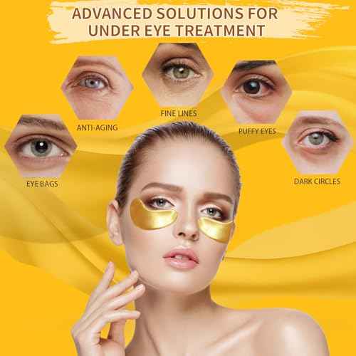Under Eye Patches For Puffy Eyes 30Pairs, 24K Gold Eye Mask For Dark Circles and Puffiness, Under Eye Mask Patches Skincare, Eye Gel Pads, Eye Patches For Wrinkles, Puffy Eyes Bags Treatment Women Men