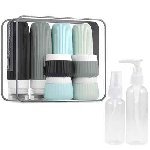 Travel Bottles for Toiletries TSA Approved 3oz Leak Proof Travel Size Toiletries, Travel Essentials with Toiletry Bag for Cosmetic Shampoo Conditioner Lotion