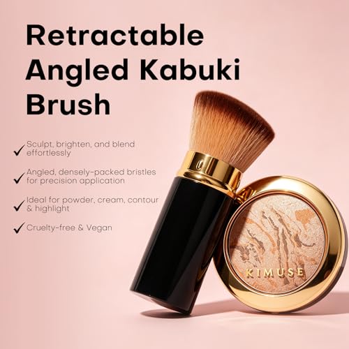 KIMUSE Baked Foundation Powder with Kabuki Brush
