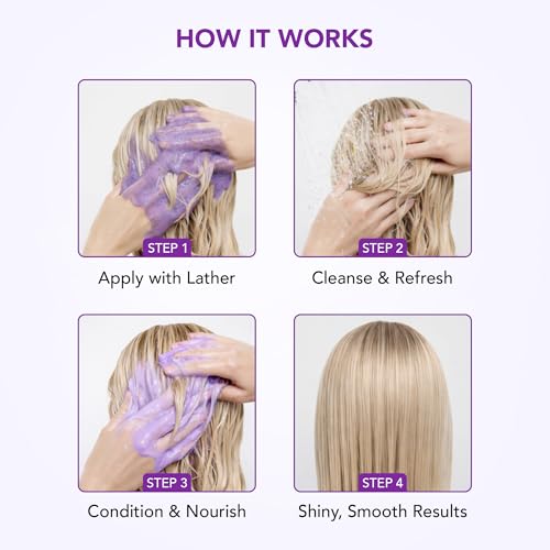 Botanic Hearth Purple Shampoo & Conditioner Set for Blonde, Silver & Gray Hair - 16 Fl Oz Each