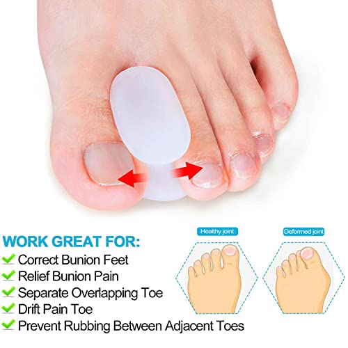 Toe Spacers for Bunions, Gel Orthotics Separators (10 Pack)