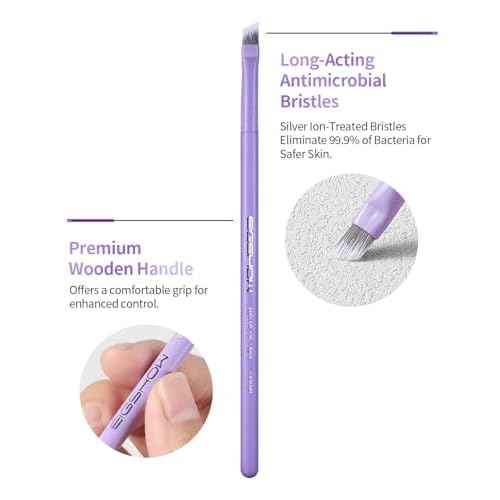 Eyeliner Brush Fine Angled - EIGSHOW PRO Precision Gel Liner Brush with Silver Ion Bristles - Ultra Thin - Vegan & Cruelty-Free (E835MP)