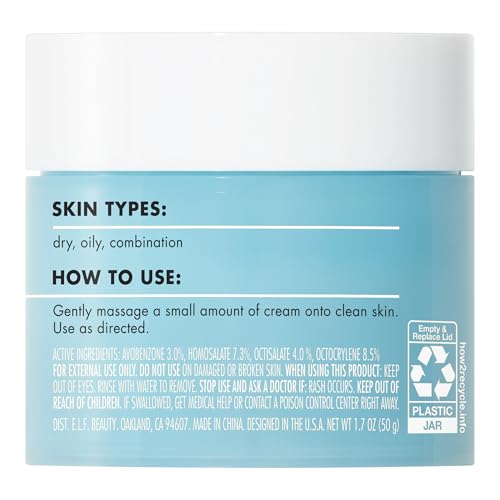 e.l.f. SKIN Holy Hydration Face Cream SPF 30 Moisturizer 1.7 oz - Daily Hydrating Sunscreen